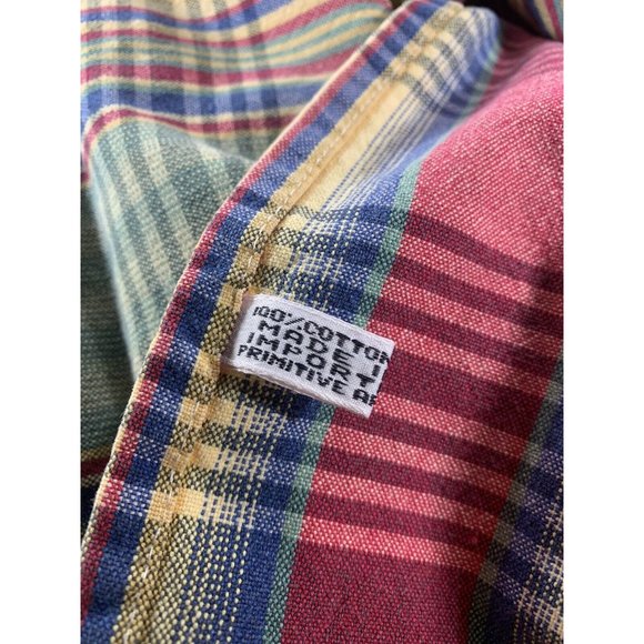 Cotton Rectangular Tablecloth tasseled multicolor plaid 58” x 56” kitchen table - Picture 3 of 4